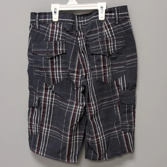 NWT Distillery Apparel Cargo Shorts with Modern Plaid Design Size 29 100% Cotton - Picture 6 of 6